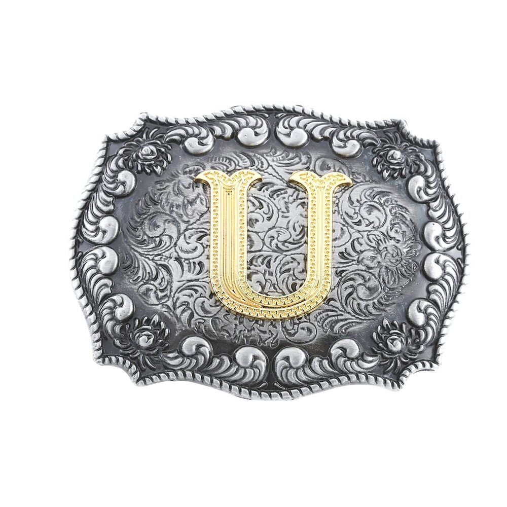9726 Belt Buckle , Western Cowboy Rodeo Small Alphabet Letter ABCDMRJ to Z